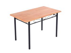 Steel Frame Dining Table Kitchen Modern Furniture Bistro Home Durable Wood Steel Frame Dining Table Kitchen Modern Furniture Bistro Home Durable Wood