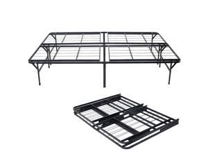 Heavy Duty Folding Bed Platform Mattress Foundation Metal Frame Queen Size Black Heavy Duty Folding Bed Platform Mattress Foundation Metal Frame Queen Size Black