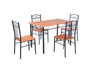 Steel Frame Dining Set Table and Chairs Kitchen Modern Furniture Bistro Wood Steel Frame Dining Set Table and Chairs Kitchen Modern Furniture Bistro Wood