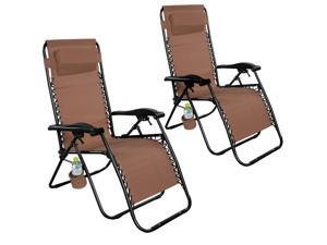 2PC Folding Zero Gravity Reclining Lounge Chairs Outdoor Beach Patio Yard 2PC Folding Zero Gravity Reclining Lounge Chairs Outdoor Beach Patio Yard