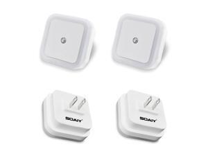 SOAIY 0.5W White LED Night Light Lamp with Automatic Dusk to Dawn Sensor Night Light, Baby Kids Bedroom Hallway Night Light as Guide Light to Find Way in Darkness - 4 Set SOAIY 0.5W White LED Night Light Lamp with Automatic Dusk to Dawn Sensor Night Light, Baby Kids Bedroom Hallway Night Light as Guide Light to Find Way in Darkness - 4 Set