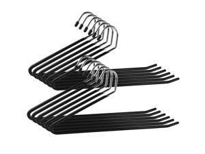 Heavy Duty Slacks/Trousers Hangers Open Ended hanger Easy Slide Organizers,Metal Rod with a large diameter,Chrome and Black Friction,Set of 12 Heavy Duty Slacks/Trousers Hangers Open Ended hanger Easy Slide Organizers,Metal Rod with a large diameter,Chrome and Black Friction,Set of 12