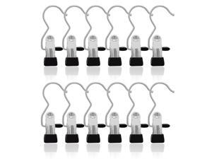 Portable Laundry Hook Hanging Clothes Pins Stainless steel Travel Home clothing Boot Hanger Hold Clips,Set of 12 Portable Laundry Hook Hanging Clothes Pins Stainless steel Travel Home clothing Boot Hanger Hold Clips,Set of 12