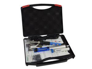 SOAIY 6-in-1 Electric Soldering Iron Kit with Cleaning Sponge,60W Adjustable Temperature Welding Soldering Iron with Tool Carry Case,5pcs Different Soldering Tips,Desoldering Pump,Solder Wire,Y Stand SOAIY 6-in-1 Electric Soldering Iron Kit with Cleaning Sponge,60W Adjustable Temperature Welding Soldering Iron with Tool Carry Case,5pcs Different Soldering Tips,Desoldering Pump,Solder Wire,Y Stand