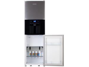 Ice & Plumbed Water Dispenser - Silver - Crescent & crushed ice with hot & ambient water from purified source Ice & Plumbed Water Dispenser - Silver - Crescent & crushed ice with hot & ambient water from purified source
