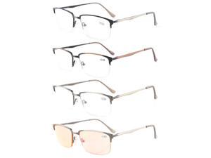 Eyekepper 4-Pack Readers Quality Spring Hings Half-rim Brushed Metal Reading glasses Included Computer Glasses +2.0 Eyekepper 4-Pack Readers Quality Spring Hings Half-rim Brushed Metal Reading glasses Included Computer Glasses +2.0