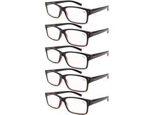 Eyekepper 5-pack Spring Hinges Vintage Reading Glasses Men Readers Black-Yellow Tortoise +1.0 Eyekepper 5-pack Spring Hinges Vintage Reading Glasses Men Readers Black-Yellow Tortoise +1.0