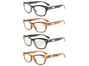 4-Pack Quality Spring Hinges Mens Womens Reading Glasses Stylish Look-Crystal Clear Vision Included 2 Computer Glasses +0.5 4-Pack Quality Spring Hinges Mens Womens Reading Glasses Stylish Look-Crystal Clear Vision Included 2 Computer Glasses +0.5