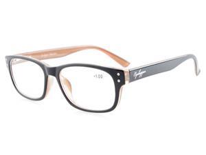 Eyekepper Readers Quality Spring-Hinges Retro Rockers Deluxe Reading Glasses Black/Brown +2.25 Eyekepper Readers Quality Spring-Hinges Retro Rockers Deluxe Reading Glasses Black/Brown +2.25