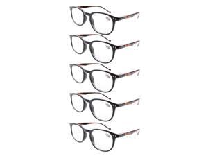 Eyekepper 5-Pack Spring Hinges Classic Reading Glasses Black Frame Tortoise Arm +1.75 Eyekepper 5-Pack Spring Hinges Classic Reading Glasses Black Frame Tortoise Arm +1.75