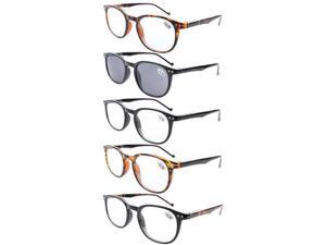 Eyekepper 5-Pack Spring Hinges Classic Reading Glasses Includes Sun Readers +1.75 Eyekepper 5-Pack Spring Hinges Classic Reading Glasses Includes Sun Readers +1.75