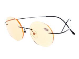 Eyekepper Titanium Rimless Round Computer Reading Glasses Circle Readers Black +2.5 Eyekepper Titanium Rimless Round Computer Reading Glasses Circle Readers Black +2.5