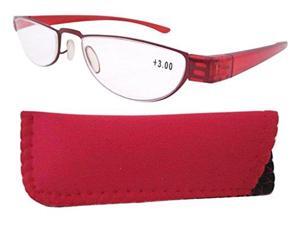 Eyekepper Stainless Steel Frame Plastic Temple Women's Reading Glasses Red+3.5 Eyekepper Stainless Steel Frame Plastic Temple Women's Reading Glasses Red+3.5