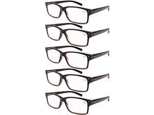 Eyekepper 5-pack Spring Hinges Vintage Reading Glasses Men Readers Black-Yellow Tortoise +1.25 Eyekepper 5-pack Spring Hinges Vintage Reading Glasses Men Readers Black-Yellow Tortoise +1.25
