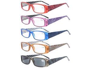 Eyekepper 5-Pack Spring Hinges Polka Dots Patterned Temples Rectangular Reading Glasses+2.75 Eyekepper 5-Pack Spring Hinges Polka Dots Patterned Temples Rectangular Reading Glasses+2.75