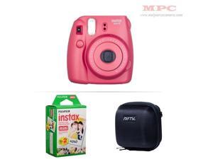 Fujifilm Instax Mini 8 Instant Film Camera (Raspberry) with 20 Fujifilm Instax Mini Instant Films and Nifty Mini Zippered Camera Black Case Fujifilm Instax Mini 8 Instant Film Camera (Raspberry) with 20 Fujifilm Instax Mini Instant Films and Nifty Mini Zippered Camera Black Case
