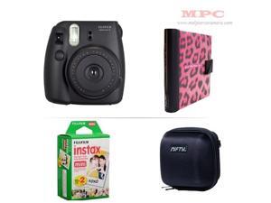 Fujifilm Instax Mini 8 Instant Black Camera - Nifty Mini Zippered Camera Black Case - Nifty Instax Mini Photo Pink Album - 20 Fujifilm Instax Mini Instant Films Fujifilm Instax Mini 8 Instant Black Camera - Nifty Mini Zippered Camera Black Case - Nifty Instax Mini Photo Pink Album - 20 Fujifilm Instax Mini Instant Films