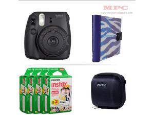 Fujifilm Instax Mini 8 Instant Black Camera - Nifty Mini Zippered Camera Black Case - Nifty Instax Mini Photo Blue Zebra Album - 80 Fujifilm Instax Mini Instant Films Fujifilm Instax Mini 8 Instant Black Camera - Nifty Mini Zippered Camera Black Case - Nifty Instax Mini Photo Blue Zebra Album - 80 Fujifilm Instax Mini Instant Films
