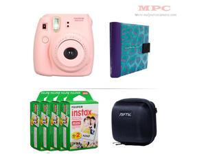 Fujifilm Instax Mini 8 Instant Pink Camera - Nifty Mini Zippered Camera Black Case - Nifty Instax Mini Photo Blue Purple Album - 80 Fujifilm Instax Mini Instant Films Fujifilm Instax Mini 8 Instant Pink Camera - Nifty Mini Zippered Camera Black Case - Nifty Instax Mini Photo Blue Purple Album - 80 Fujifilm Instax Mini Instant Films