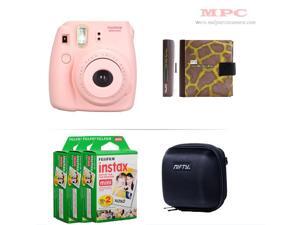Fujifilm Instax Mini 8 Instant Pink Camera - Nifty Mini Zippered Camera Black Case - Nifty Instax Mini Photo Yellow Album - 60 Fujifilm Instax Mini Instant Films Fujifilm Instax Mini 8 Instant Pink Camera - Nifty Mini Zippered Camera Black Case - Nifty Instax Mini Photo Yellow Album - 60 Fujifilm Instax Mini Instant Films