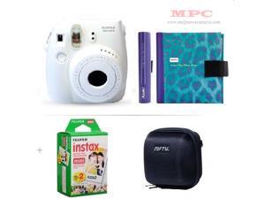Fujifilm Instax Mini 8 Instant White Camera - Nifty Mini Zippered Camera Black Case - Nifty Instax Mini Photo Blue Purple Album - 20 Fujifilm Instax Mini Instant Films Fujifilm Instax Mini 8 Instant White Camera - Nifty Mini Zippered Camera Black Case - Nifty Instax Mini Photo Blue Purple Album - 20 Fujifilm Instax Mini Instant Films