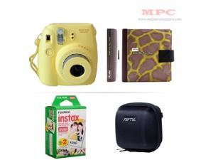 Fujifilm Instax Mini 8 Yellow Camera - Nifty Mini Zippered Camera Black Case - Nifty Yellow Photo Album - Fujifilm 20 Instax Mini Instant Films Fujifilm Instax Mini 8 Yellow Camera - Nifty Mini Zippered Camera Black Case - Nifty Yellow Photo Album - Fujifilm 20 Instax Mini Instant Films