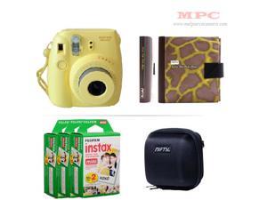Fujifilm Instax Mini 8 Yellow Camera - Nifty Mini Zippered Camera Black Case - Nifty Yellow Photo Album - 60 Fujifilm Instax Mini Instant Films Fujifilm Instax Mini 8 Yellow Camera - Nifty Mini Zippered Camera Black Case - Nifty Yellow Photo Album - 60 Fujifilm Instax Mini Instant Films