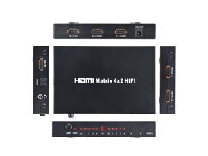 ABLEGRID® Premium HDMI 4x2 Matrix v1.3 for HD 1080P with SPDIF Digital Surround or HiFi Stereo Audio Output (Compact Size) | VK-402A ABLEGRID® Premium HDMI 4x2 Matrix v1.3 for HD 1080P with SPDIF Digital Surround or HiFi Stereo Audio Output (Compact Size) | VK-402A
