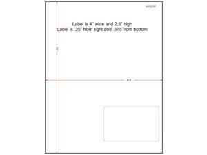 4" x 2-1/2" (4" x 2.5") Integrated Laser Label Form Sheets, 1 Label Right (Carton of 1500) 4" x 2-1/2" (4" x 2.5") Integrated Laser Label Form Sheets, 1 Label Right (Carton of 1500)