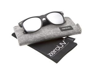 Matte Finish Color Mirror Lens Large Square Horn Rimmed Sunglasses 55mm (Black / Mirror) Matte Finish Color Mirror Lens Large Square Horn Rimmed Sunglasses 55mm (Black / Mirror)