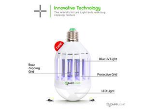 Zapplight- 110 Volts, Dual Lightbulb and Bug Light Zapper, Zap Mosquitoes, Flies, Wasps, Safe, Chemical Free, Budget Friendly,Perfect for Indoor/Outdoor Lighting, LED Light and Flying Insect Killer Zapplight- 110 Volts, Dual Lightbulb and Bug Light Zapper, Zap Mosquitoes, Flies, Wasps, Safe, Chemical Free, Budget Friendly,Perfect for Indoor/Outdoor Lighting, LED Light and Flying Insect Killer