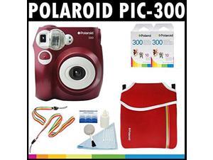 Polaroid PIC-300 Instant Film Analog Camera (Red) with (2) Polaroid 300 Instant Film Packs of 10 + Polaroid Neoprene Pou Polaroid PIC-300 Instant Film Analog Camera (Red) with (2) Polaroid 300 Instant Film Packs of 10 + Polaroid Neoprene Pou