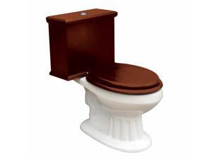 Elongated Toilet with Dark Oak Wood Tank and White China Bowl | Renovators Supply Elongated Toilet with Dark Oak Wood Tank and White China Bowl | Renovators Supply