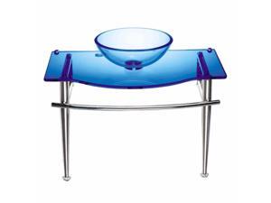Children Bathroom Console Sink Blue Glass Vanity Wall Mount | Renovators Supply Children Bathroom Console Sink Blue Glass Vanity Wall Mount | Renovators Supply