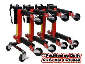 Hydraulic Wheel Dolly Storage Stand for (4) 9" or 12" Vehicle Positioning Jacks Hydraulic Wheel Dolly Storage Stand for (4) 9" or 12" Vehicle Positioning Jacks