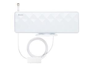 Antop Flat AT-201B Indoor TV Antnena - With Inline Smart Pass Amplifier - 40/50 Mile Smart Range - Multi-directional Reception - Diamond Cutting Surface - Piano White -10ft Cable - 4K UHD Ready Antop Flat AT-201B Indoor TV Antnena - With Inline Smart Pass Amplifier - 40/50 Mile Smart Range - Multi-directional Reception - Diamond Cutting Surface - Piano White -10ft Cable - 4K UHD Ready