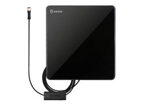 Antop Flat AT-206B Indoor TV Antnena - With Inline Smart Pass Amplifier - 40/50 Mile Smart Range - Omni-directional Reception - Super Slim 0.03" - Piano Black -10ft Cable - 4K UHD Ready Antop Flat AT-206B Indoor TV Antnena - With Inline Smart Pass Amplifier - 40/50 Mile Smart Range - Omni-directional Reception - Super Slim 0.03" - Piano Black -10ft Cable - 4K UHD Ready