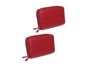 Buxton Womens Leather Mini Accordion Wizard Wallet (Pack of 2), Red Buxton Womens Leather Mini Accordion Wizard Wallet (Pack of 2), Red