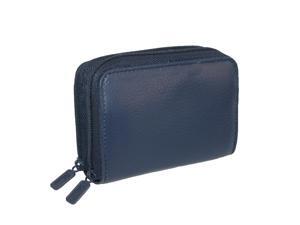 Buxton Womens Leather Mini Accordion Wizard Wallet, Navy Buxton Womens Leather Mini Accordion Wizard Wallet, Navy