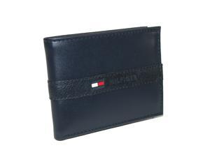 Tommy Hilfiger Mens Leather Ranger Passcase Billfold Wallet, Navy Tommy Hilfiger Mens Leather Ranger Passcase Billfold Wallet, Navy