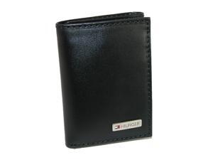 Tommy Hilfiger Mens Leather Fordham Trifold Wallet, Black Tommy Hilfiger Mens Leather Fordham Trifold Wallet, Black