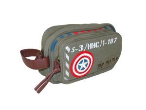 Marvel Captain America Military Canvas Toiletry Bag, Green Marvel Captain America Military Canvas Toiletry Bag, Green