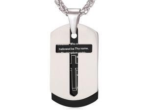 U7 Cross Necklace Stainless Steel Men Bible Lords Prayer 18K Gold Plated Double Dog Tags Pendant For Men's Fashion Christian Jewelry U7 Cross Necklace Stainless Steel Men Bible Lords Prayer 18K Gold Plated Double Dog Tags Pendant For Men's Fashion Christian Jewelry