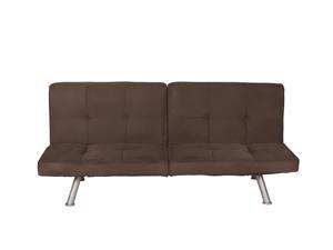 DHP Contempo Sofa Sleeper Convertible Futon Couch Bed in Premium Microsuede with Adjustable Armrests, Slanted Metal Legs and Splitback - Brown DHP Contempo Sofa Sleeper Convertible Futon Couch Bed in Premium Microsuede with Adjustable Armrests, Slanted Metal Legs and Splitback - Brown