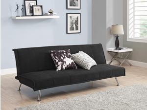 DHP Convertible Mica Sofa Sleeper Futon Couch Upholstered in Premium Black Microfiber DHP Convertible Mica Sofa Sleeper Futon Couch Upholstered in Premium Black Microfiber