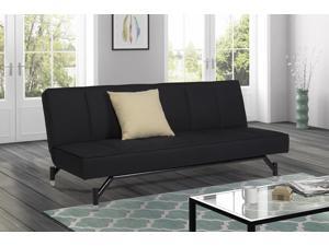 DHP Convertible Parker Sofa Sleeper Futon Couch Upholstered in Premium Black Linen DHP Convertible Parker Sofa Sleeper Futon Couch Upholstered in Premium Black Linen