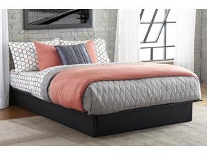 Maven Platform Bed in Soft Black Premium Faux Leather Upholstery, Queen Size Maven Platform Bed in Soft Black Premium Faux Leather Upholstery, Queen Size