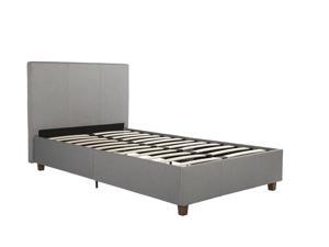 Maddie Bed Upholstered in Premium Gray Linen w/ Bentwood Slats with Headboard and Footboard in Twin, Full and Queen (Twin) Maddie Bed Upholstered in Premium Gray Linen w/ Bentwood Slats with Headboard and Footboard in Twin, Full and Queen (Twin)