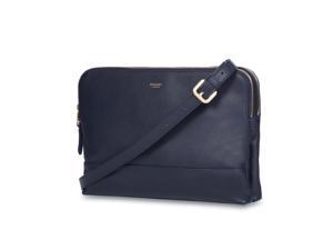 KNOMO Mayfair Leather Davies Double Zip Crossbody - Navy KNOMO Mayfair Leather Davies Double Zip Crossbody - Navy