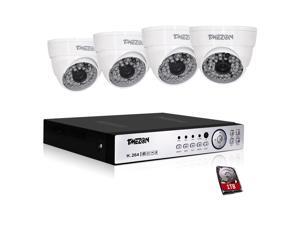 TMEZON 4 Channel AHD Home Security Cameras System 1080P DVR Kit 4x HD 1080P 2.0MP 48 IR Leds Night Vision Indoor/Outdoor CCTV Surveillance Quick Smartphone View Setup Free App 1TB Hard Drive TMEZON 4 Channel AHD Home Security Cameras System 1080P DVR Kit 4x HD 1080P 2.0MP 48 IR Leds Night Vision Indoor/Outdoor CCTV Surveillance Quick Smartphone View Setup Free App 1TB Hard Drive